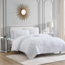 Shaggy 3-Piece Microfiber Faux Fur Comforter Set
