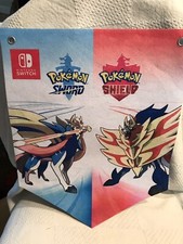 Pokemon Sword Shield Galar Nintendo Switch Gamestop Fabric Banner Poster 18”x14”