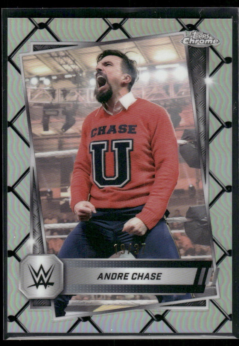 2025 Topps Chrome WWE Andre Chase #32 Steel Cage Refractor /37