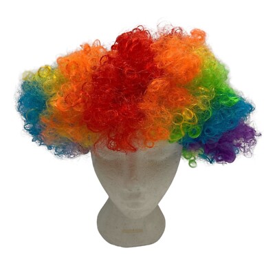 Lockige Afro Kostüm Perücke Regenbogen Disco Clown Unisex Kostüm Party Haar Perücke