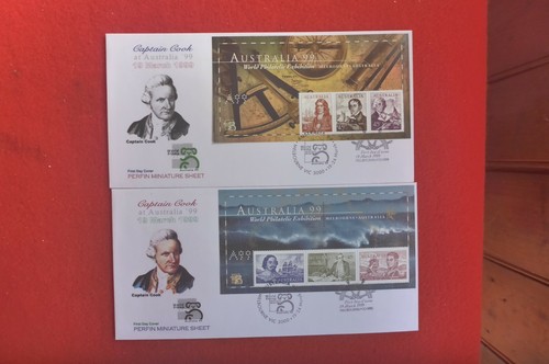 AUSTRALIA 99 PERFIN M/SHEET PAR EACH DAY OF STAMP EX 12 illustrated COVERS Cook - Picture 6 of 8