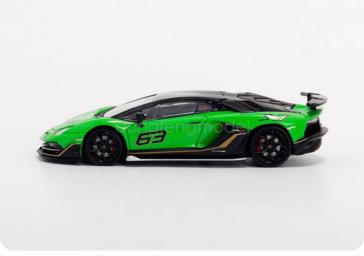 Maxwell 1/64 Scale For Aventador SVJ #63 Green Diecast Collection