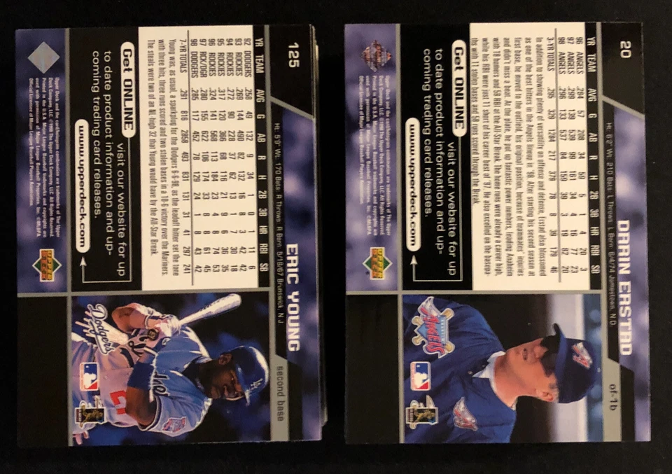 1998 Upper Deck Baseball Cards Singles You Pick - Image 2 of 2