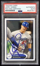 Jerry Sands Los Angeles Dodgers Signed 2012 Topps Card #486 PSA Authenticated