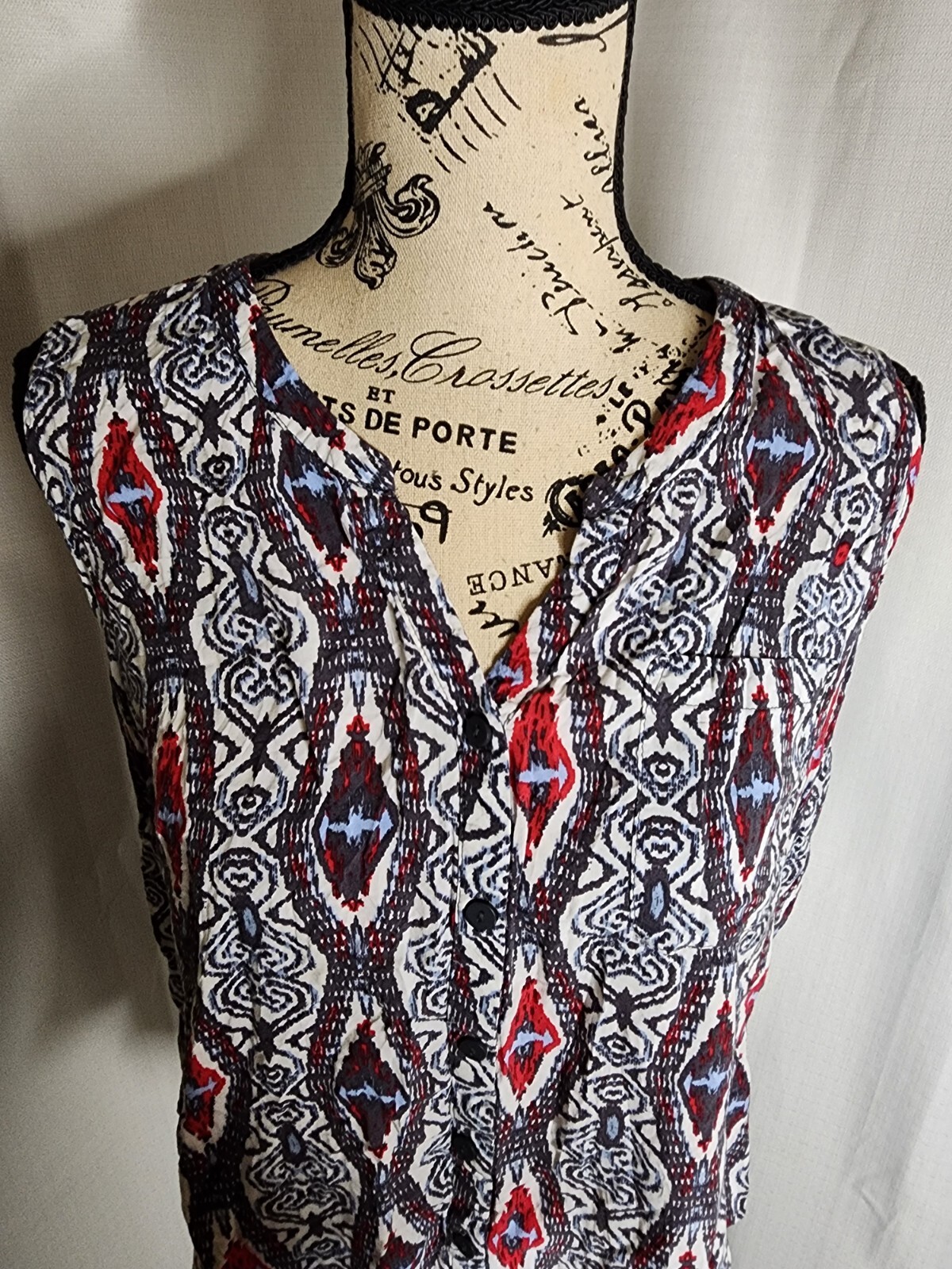 Cato Multi-Colored Geometric Print Button-Down Bl… - image 2