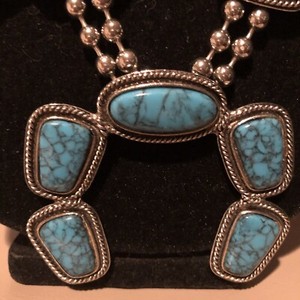 VINTAGE Estate find Squash Blossom Necklace, ca 1960's - 1970's, Stamped