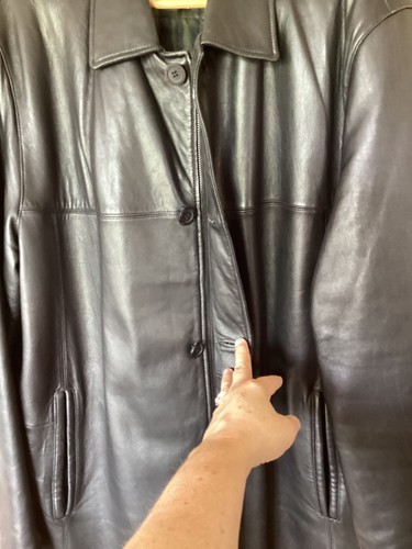 Adler Collection Authentic Men's XL Black Lamb Skin Leather Coat w/Lining - Picture 13 of 20