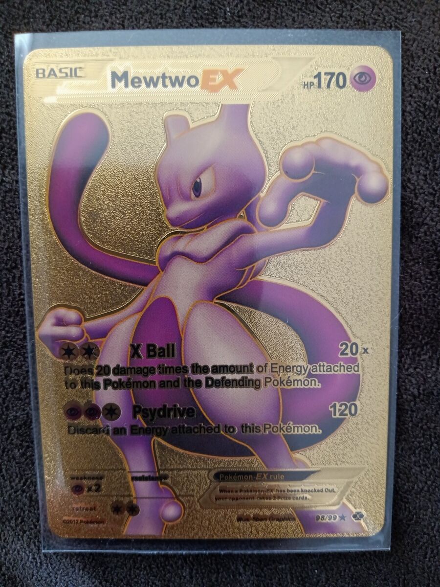 Mewtwo EX 98/99 Next Destinies Gold Foil FanArt Pokemon Card HP 170