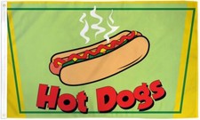 10 x "HOT DOGS" flag 3x5 ft polyester banner sign food concessions
