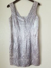 GEORGIOU Studio Women's Sleeveless Satin ANIMAL PRINT Scoop Neck Sheath Dress 6