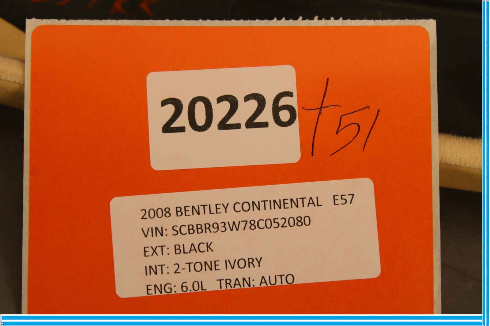 Bentley Continental 2006-2012 Rear Right Roof handle