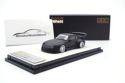 Porsche 911 (993) RWB - Matt Black (Silver Rims) - 1:64 - PGM (640312)