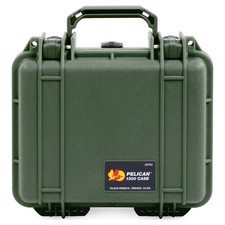 OD Green Pelican 1300 case with foam.