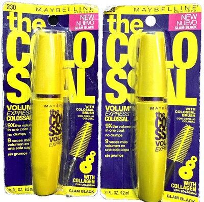 2 maybelline 230 glam black the colossal 0.31oz ea READ DESCRIPTION