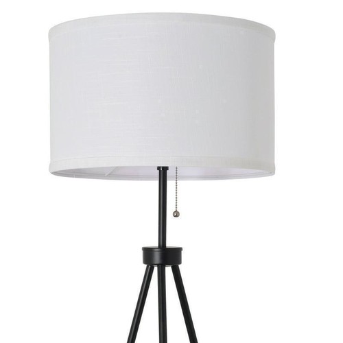 Black Metal Tripod Floor Lamp 58" Height Pull Chain Switch 150W Bulb Compatible - Picture 4 of 6