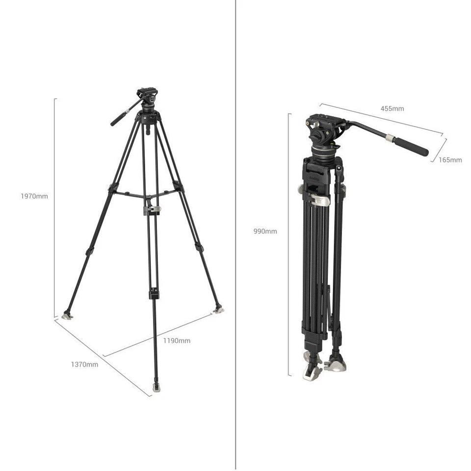 SmallRig 3989 Heavy-Duty Carbon Fiber Tripod