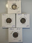 1930S, 1931D, 1931S, 1939D US Mercury SILVER Dimes Set of 4 Different! (S2)
