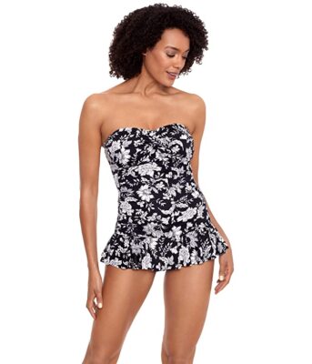 Ralph Lauren Womens Floral Twisted Shirred Skirted One Piece
