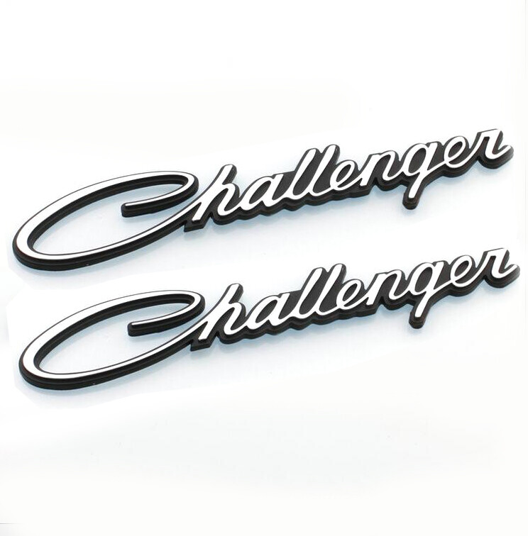 2x OEM Chrome Challenger Emblem Badge fits Decal Replacement Chrysler