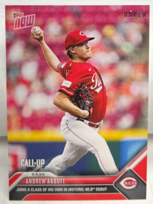 Andrew Abbott 6/5/2023 Topps Now Historic MLB Debut RC #390 - REDS - RED #d 5/10