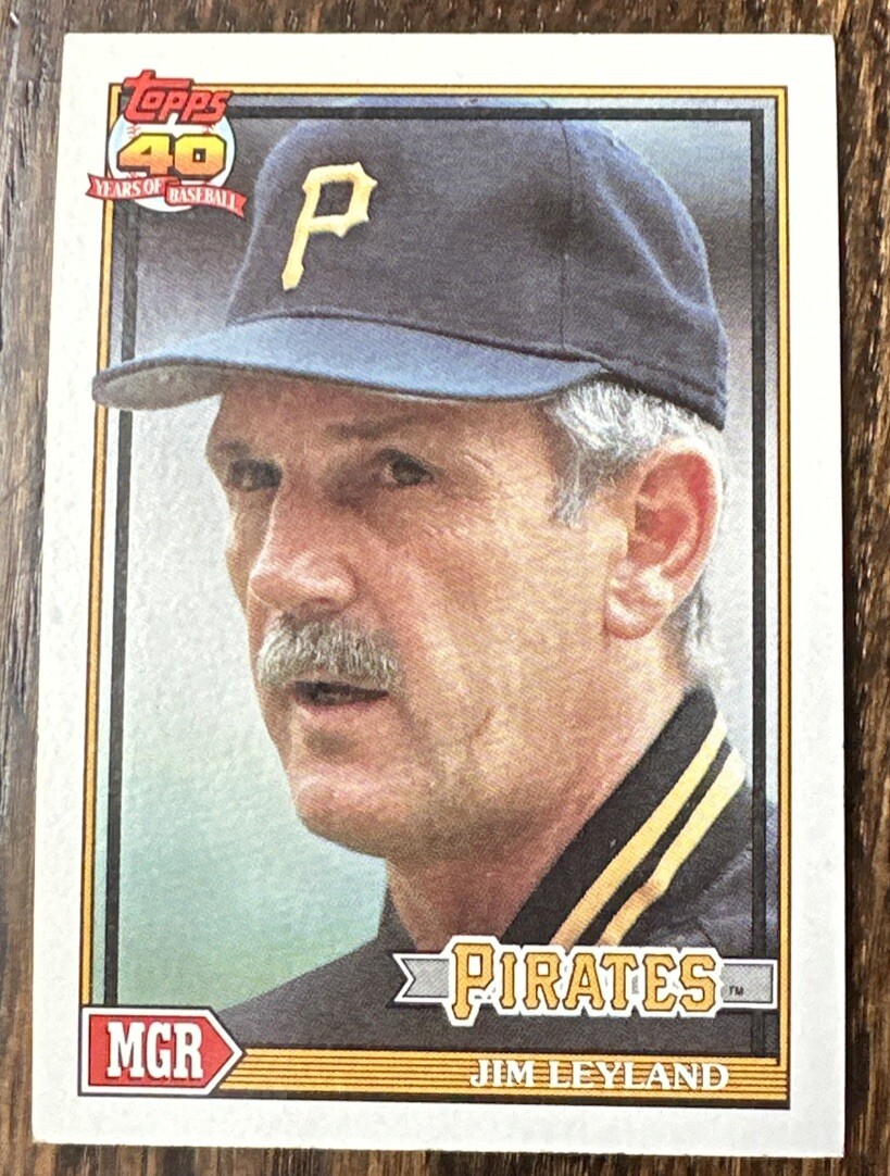 1991 Topps #381 Jim Leyland Pittsburgh Pirates Manager NM