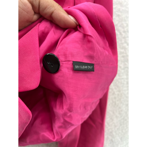 Ellen Tracy Womens Blazer Jacket Pink Waist Length 4-Button Collar 100% Silk 8 - Picture 6 of 7