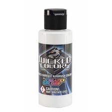 Createx Wicked Colors W001 White 2oz. water-based universal airbrush paint