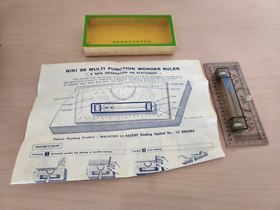 NIKI 88 MUTI FUNCTION WONDER RULER DRAFTING/ART TOOL WITH INSTRUCTIONS ...