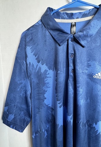 Adidas Golf Poloshirt Extra Large blau/hellblau Druck Stretch UVP 65 $ - Bild 6 von 9