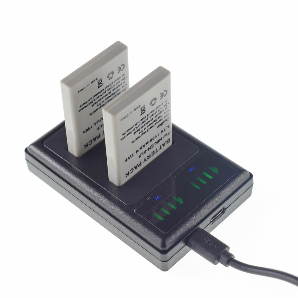 2X ENEL5 BATTERY +Charger For Nikon COOLPIX P510 P520 P530 P90 P500
