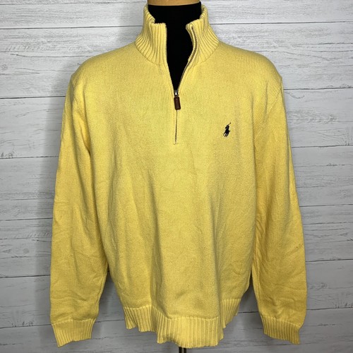 100% Cotton Quarter Zip Sweater Large 