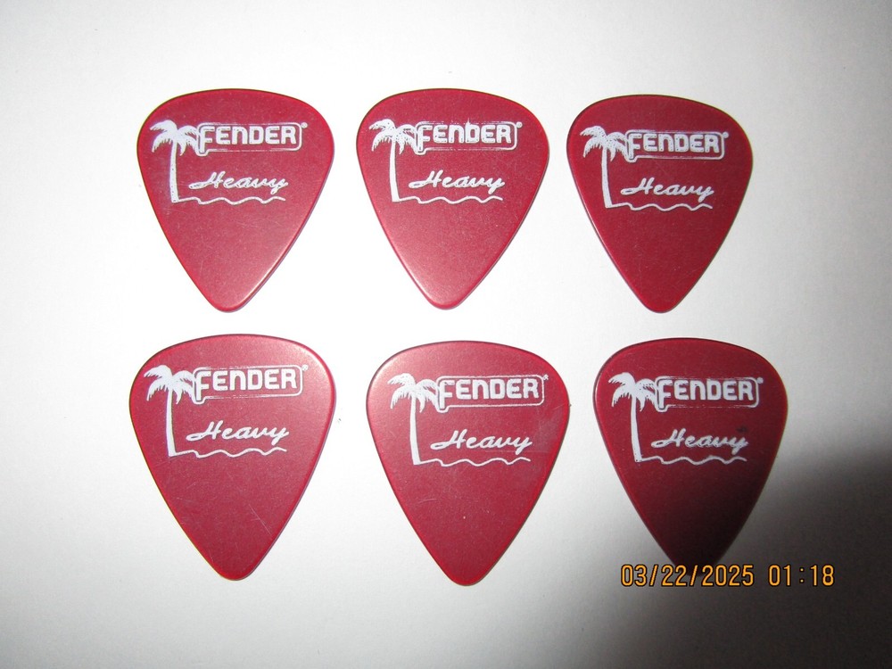 6-Pack Heavy Candy Apple Red California Clear Guitar Picks #1611