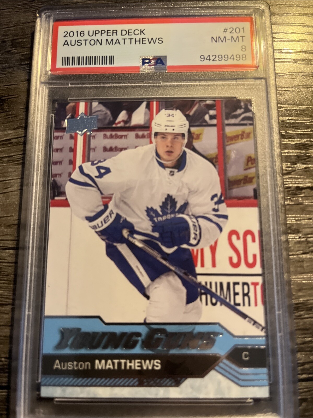 2016 Upper Deck Young Guns #201 AUSTON MATTHEWS Rookie PSA 8 NM-MT