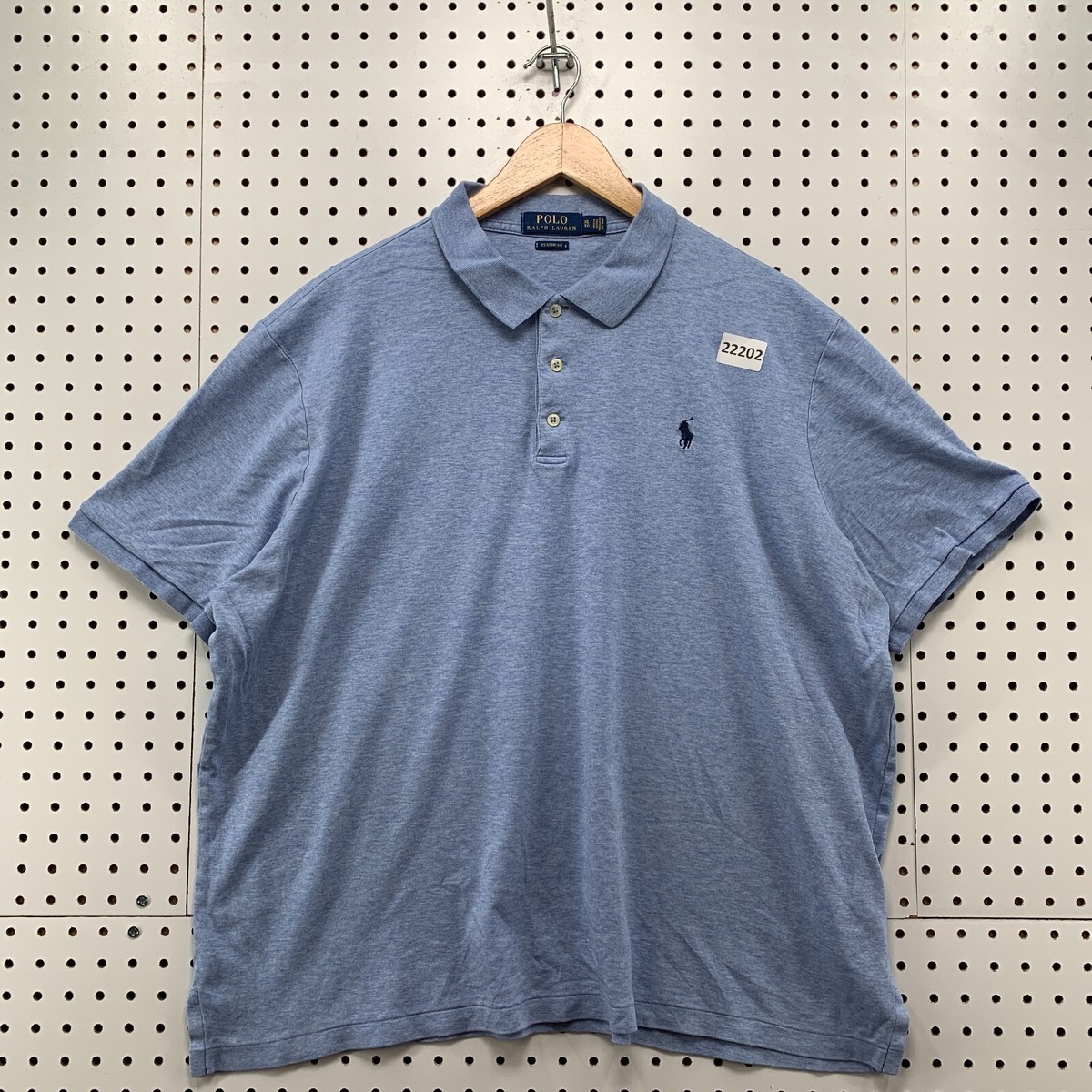 Polo Ralph Lauren Polo Shirt Blue Classic Fit Mens XL Fits 27x27.5