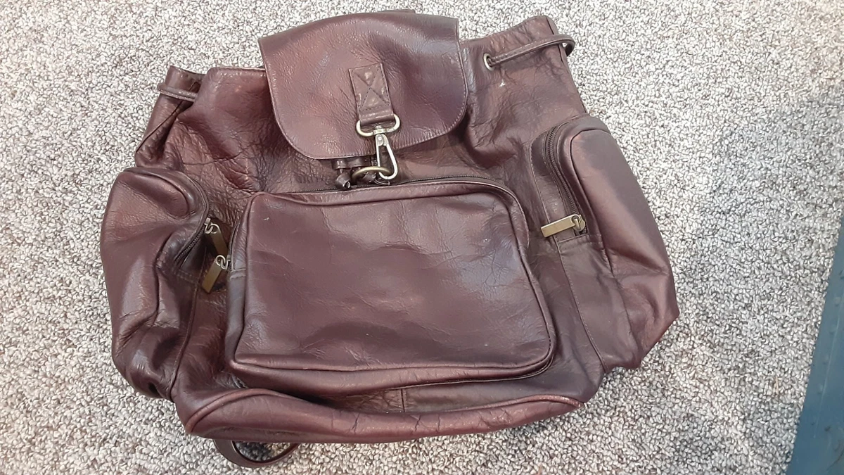 Vintage genuine top leather backpack