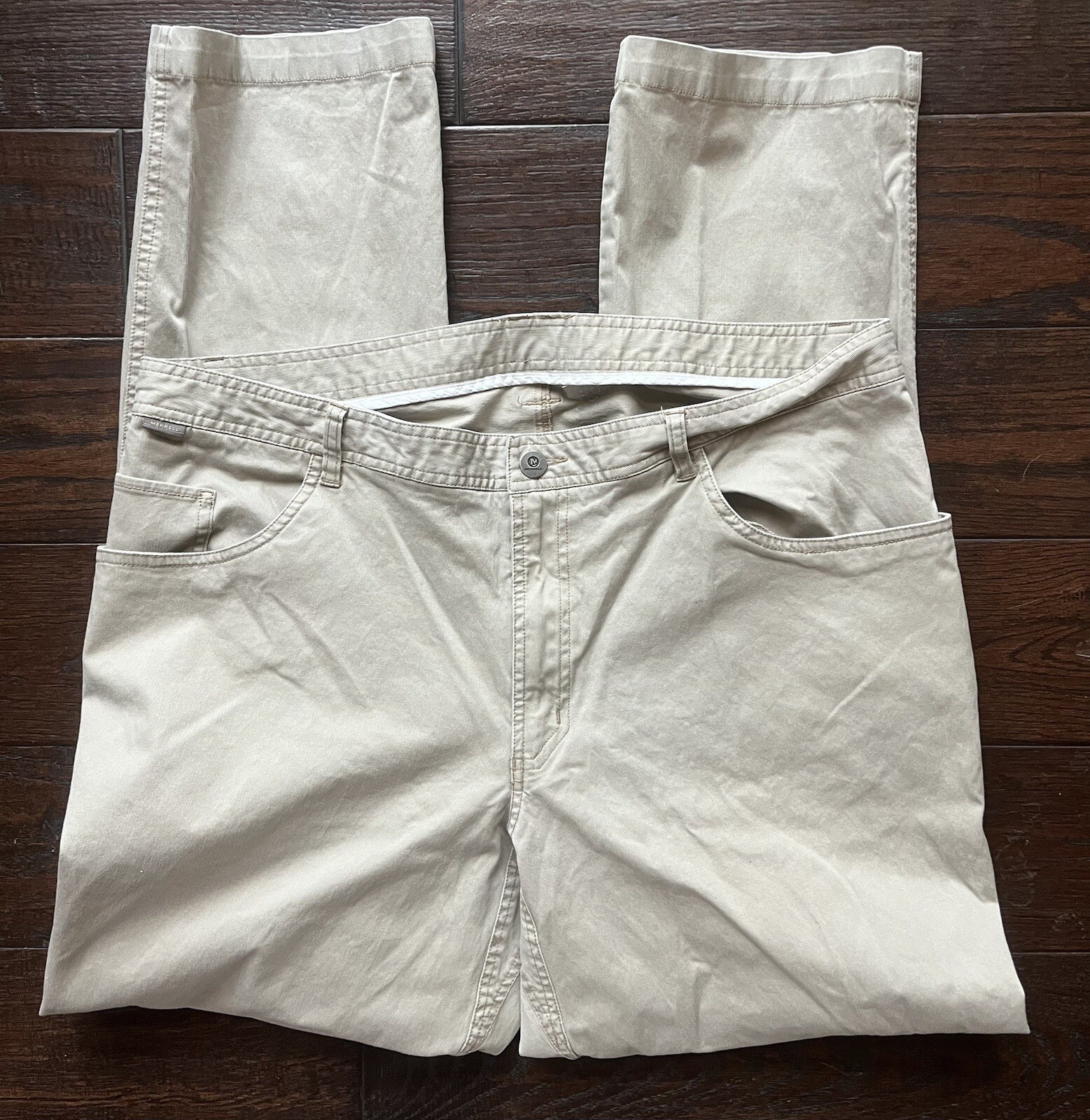 Pantalone Merrell Uomo Tg 38 R Marrone Cachi Gamba Dritta Cinque Tasche Outdoor