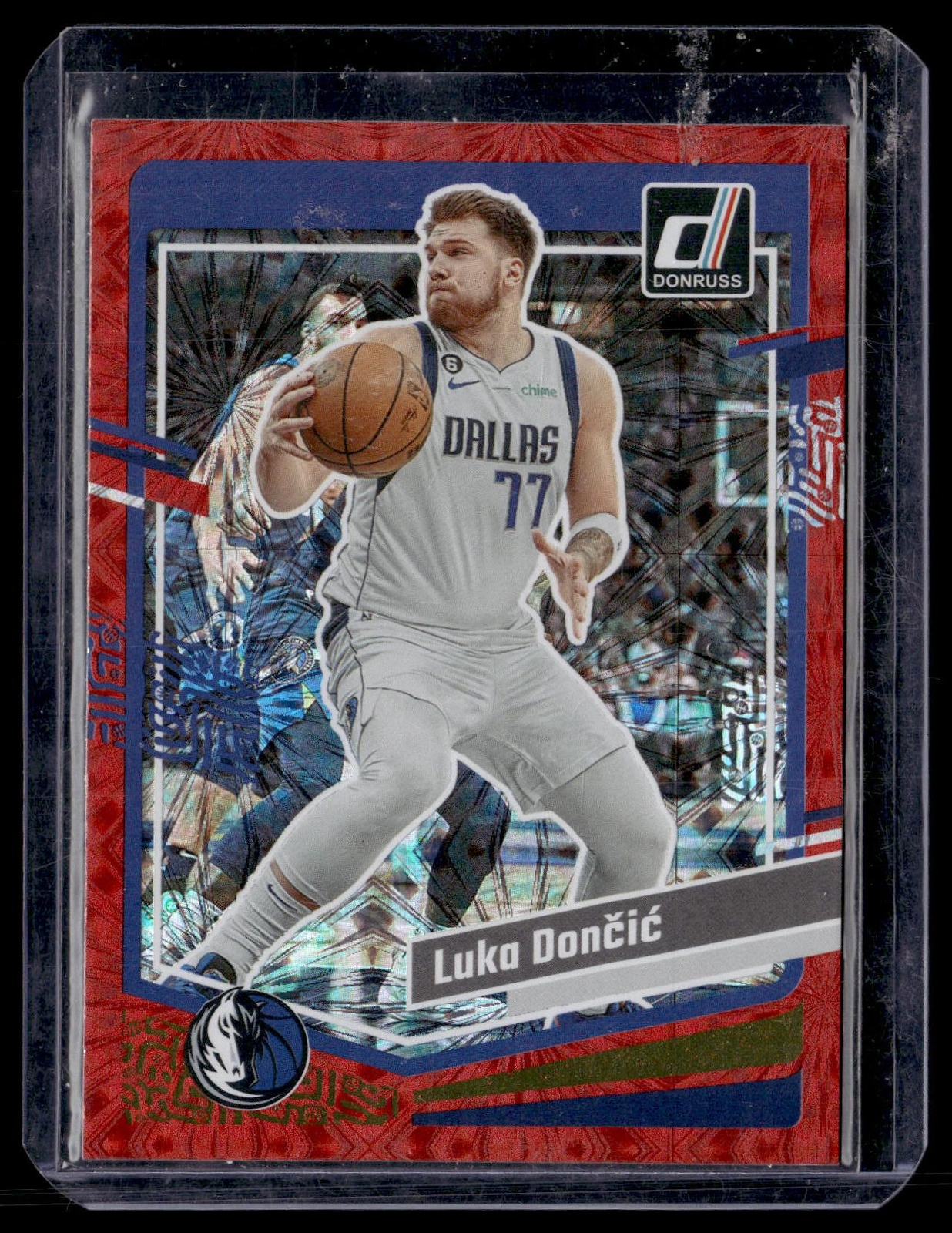 2023-24 Donruss #141 Luka Doncic Fireworks Red #/88