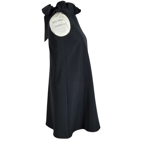 Tuckernuck Dress Womens XSmall Black Blythe Preppy Ruffle Collar Bow Mod Swing - Picture 4 of 10