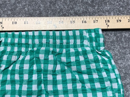 Woman Within Pull On Capri Pants Size 18WP Green Gingham Pocket 100% Cotton - Picture 10 of 11