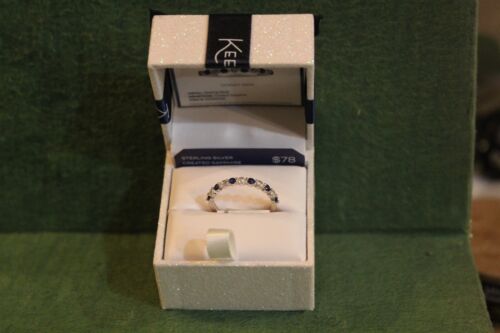 new Keepsake womans ring sterling silver ocean gem created sapphire