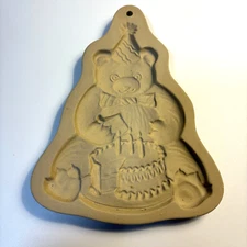 Birthday Cake Teddy Bear Mold - Brown Bag Cookie Art Hill Design - 1989 RETIRED