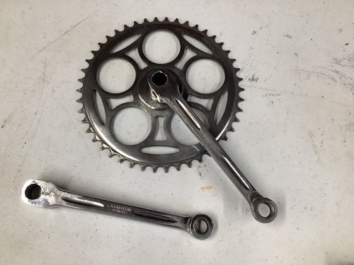 Vintage L Magistroni Snr Crankset Chainwheel 46T Chrome Fluted Arms B107