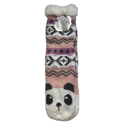 Fuzzy Slipper Socks Babba Panda Bear Womens Shoe Size 4-10 Sock Size 9 ...