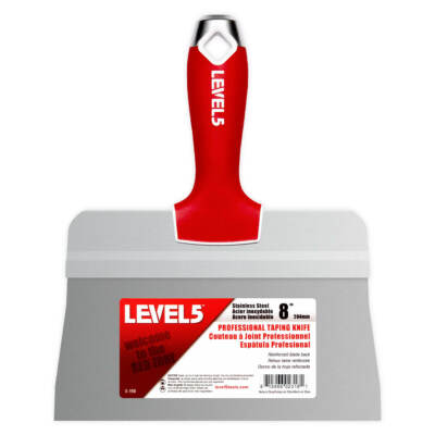 LEVEL5 8'' 'Big Back' Stainless Steel Taping Knife with Soft Grip Handle