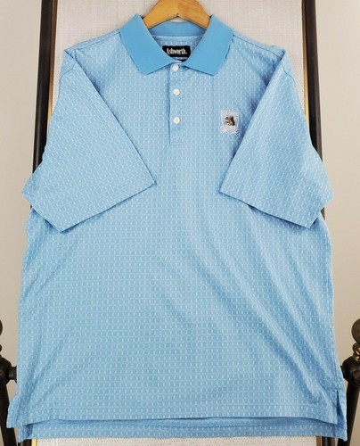 Vtg ASHWORTH x OAKMONT Large Mens Golf Polo Shirt Blue 100% Cotton 07 US Open - Picture 5 of 12