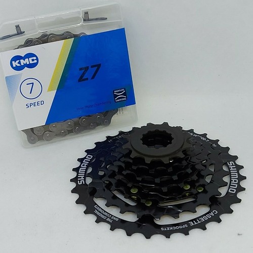 Shimano 7 Speed Cassette & KMC Z7 Chain - HG 12-32T MTB Mountain bike - Picture 6 of 9