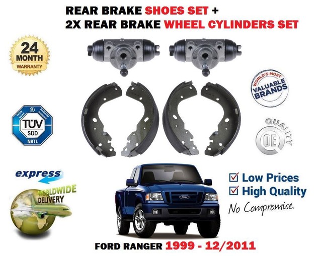 FOR FORD RANGER 2.5TD 3.0TD 19992012 REAR BRAKE SHOES SET + 2X WHEEL