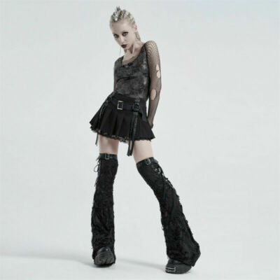 Women's Punk Shabby Leg Sleeve Hole Elastic Leg Warmers Knee Sleeve Accessories