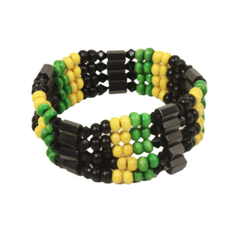 Reggae Magnétique Bracelet Collier Anket Racines Jah Rasta Jamaïque Bob 1sz Fit - Afbeelding 1 van 4