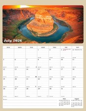 2026 - 2027 Calendar Magnetic Peel  Stick 18 Months 8.5" x 11" Sunset Sunrise